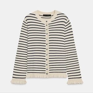 New Zara Ruffle Trim Cardigan 3433/100